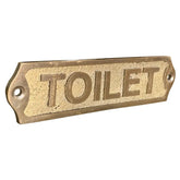 Brass Toilet Sign, Antique Finish, 22x5cm